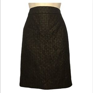 𝅺harve Bernard Black Taffeta Crepe Knights Bridge Pencil Skirt Size 12